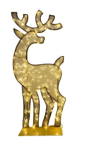 6 FT X 3 FT Warm White LED Reindeer With Flashing Cool White LED Effect